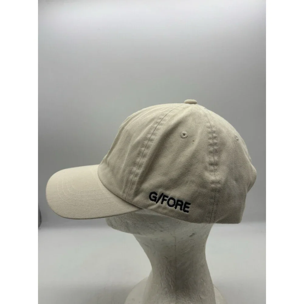 G/FORE Golf Hat Tan Beige Skull & Cross Tees Adjustable Snapback Cap Luxury
